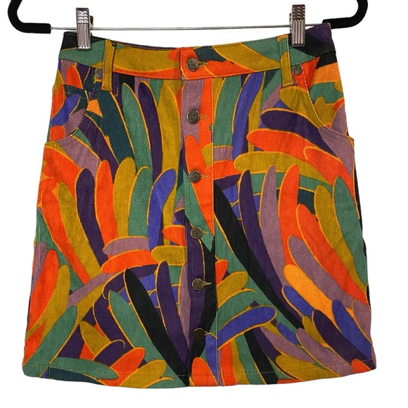 FARM Rio Dresses & Skirts - Farm Rio For Anthropologie Kiki Corduroy Womens Skirt Size S Multicolor